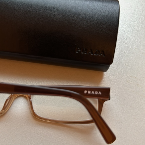 PRADA light brown rectangular eyeglass frames, excellent like new condition - Picture 2 of 8